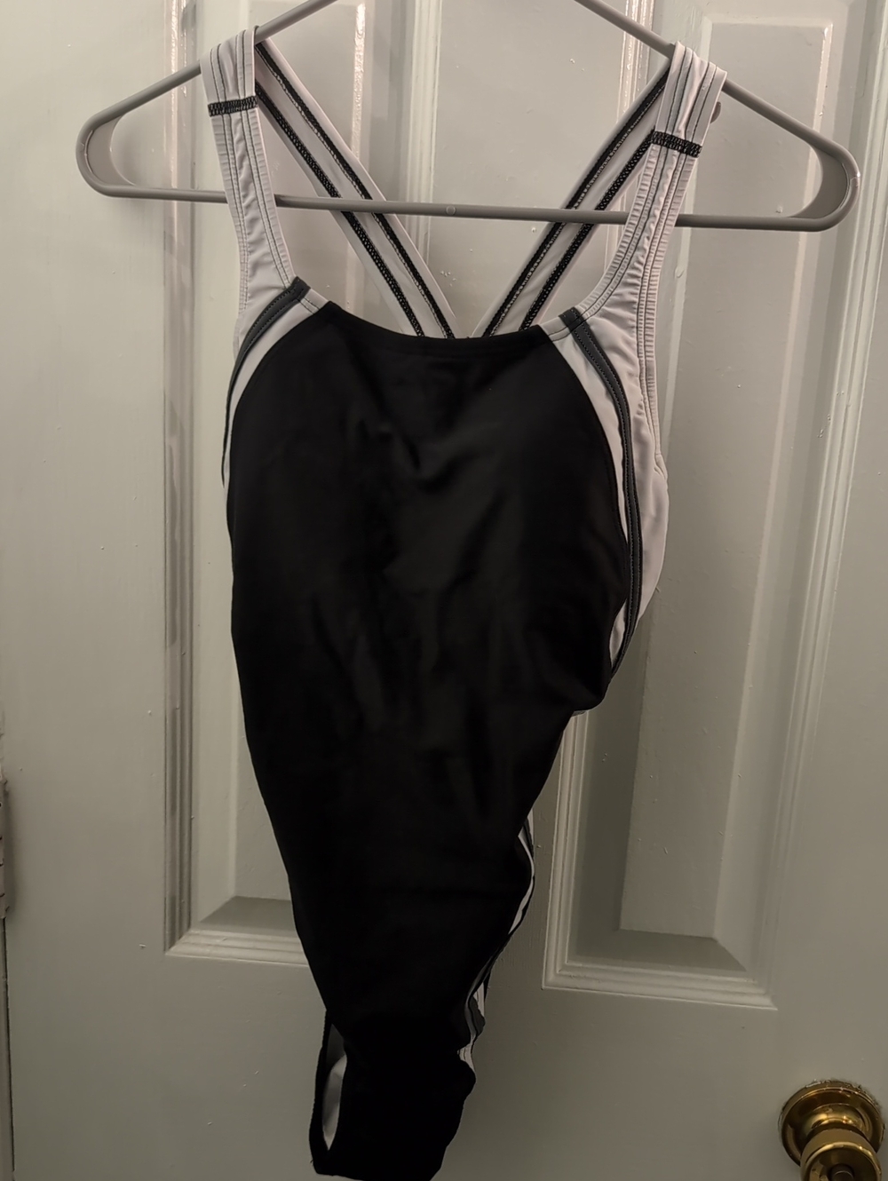 Speedo Black and White PowerFLEX One-Piece Swimsuit